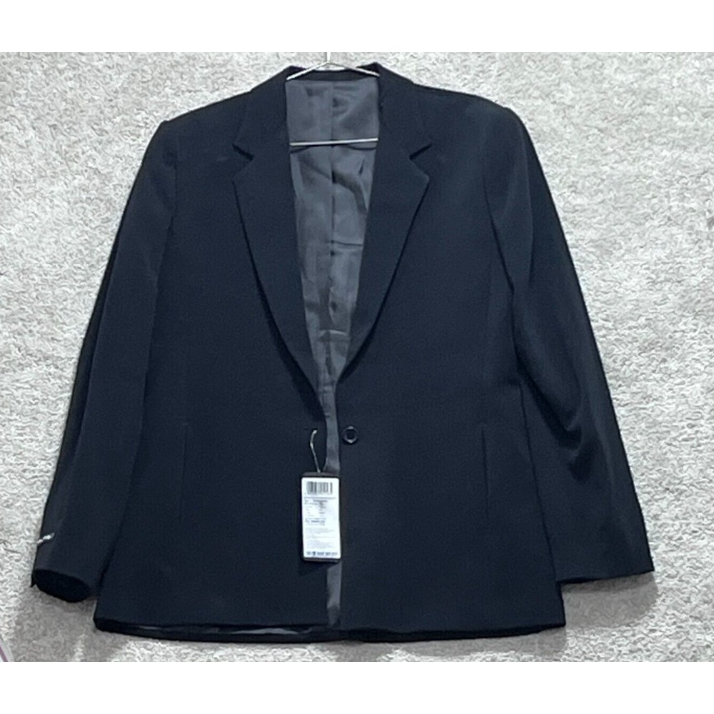Allen Solly Women's Black 100% Polyester Long Sleeves Regular Fit Blazer Size XL